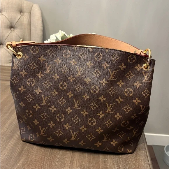 Authentic Louis Vuitton classic monogram Graceful Pm hobo bag in peony - Picture 12 of 16